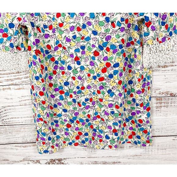 Vintage Miss O by Oscar Dela Renta Floral Short Sleeve Top Multi-Color Size XL - Picture 14 of 14